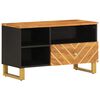 vidaXL TV Cabinet Brown and Black 80x33.5x46 cm Solid Wood Mango