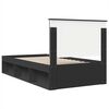 vidaXL Bed Frame with Headboard Black 100 x 200 cm Solid Pine Wood