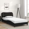 vidaXL Bed Frame with LED without Mattress "Hvar" Black 100x200 cm