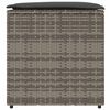 vidaXL Cushion Box with Storage Grey 50 x 50 x 50 cm Poly Rattan