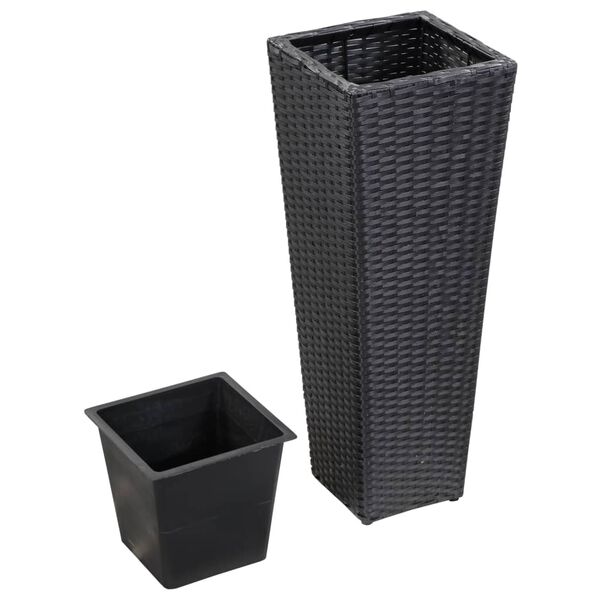 vidaXL Garden Raised Bed 30x30x80 cm Poly Rattan Black