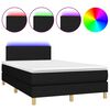 vidaXL Box Spring Bed with Mattress&LED Black 120x200cm Fabric