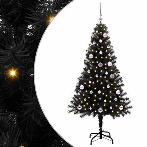 vidaXL Christmas Tree with 150 LEDs with Stand Black 150 cm PVC