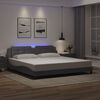 vidaXL Bed Frame with LED without Mattress "Zadar" Grey 200x200 cm