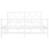 vidaXL Metal Bed Frame without Mattress with Footboard White 140x200cm