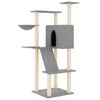 vidaXL Cat Tree with Sisal Scratching Posts Light Grey 143 cm