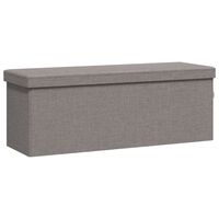vidaXL Storage Bench Foldable Light Grey Faux Linen