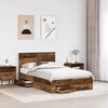 vidaXL Bed Frame with Headboard Old Wood 120 x 190 cm Engineered Wood