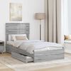 vidaXL Storage Bed with Drawer Grey Sonoma 90 x 190 cm Engineered Wood