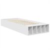 vidaXL Bed Frame with Shelf Manual White 75 x 190 cm Engineered Wood