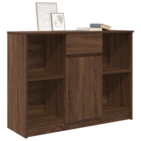 vidaXL Sideboard with Drawer Brown Oak 101x35x76 cm Engineered Wood