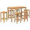 vidaXL Outdoor Bar Set 7 pcs Natural Solid Teak Wood