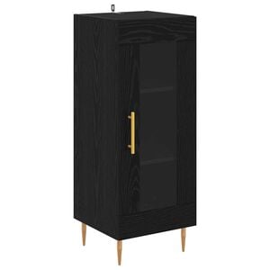 vidaXL Sideboard Black oak 34 x 34.5 x 90 cm Engineered wood
