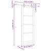 vidaXL Sliding Door White 78 x 211 cm Solid Pine Wood and Glass