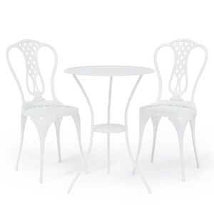 vidaXL Bistro Set | White | Cast aluminium | Small | Durable | Bistro Set