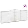 vidaXL Arched Gabion Baskets 9 pcs 400x30x140/160 cm Galvanised Iron
