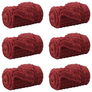 vidaXL Throw Blankets 6 pcs Bordeaux Red 270 x 240 cm 10.04 kg Fleece