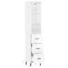 vidaXL Highboard High Gloss White 34.5x34x180 cm Engineered Wood