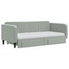 vidaXL Daybed with Trundle and Drawers Light Grey 90x190 cm Velvet
