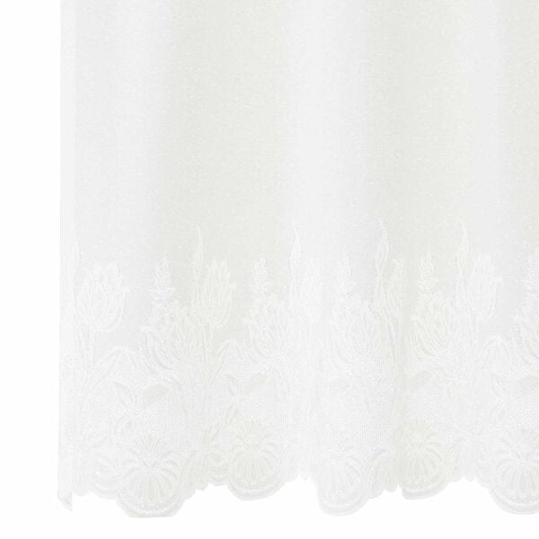 vidaXL Lace Curtain with Curtains Floral White 200 x 900 cm Polyester