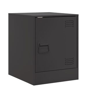 vidaXL Bedside Cabinet Black 34,5x39x44 cm Steel