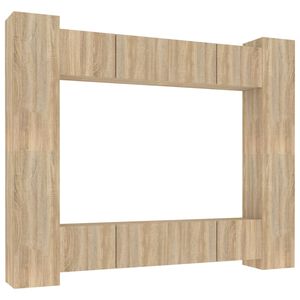 vidaXL 8 Piece TV Cabinet Set Sonoma Oak Engineered Wood