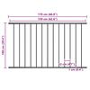 vidaXL Fence Panel Woerden Powder-coated Steel 1.7x1 m Black