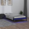 vidaXL LED Bed Frame without Mattress Grey 90x200 cm Solid Wood