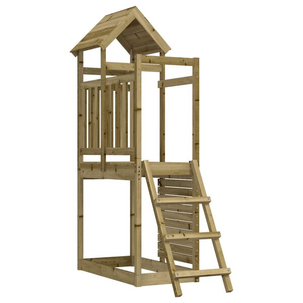 vidaXL Play Tower Brown 110.5 x 52.5 x 214 cm Solid Impregnated Wood