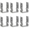 vidaXL Fence Anchors 6 pcs Silver 10x6x15 cm Galvanised Steel