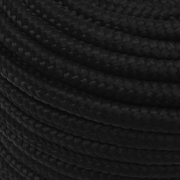 vidaXL Work Rope Black 14 mm 50 m Polyester