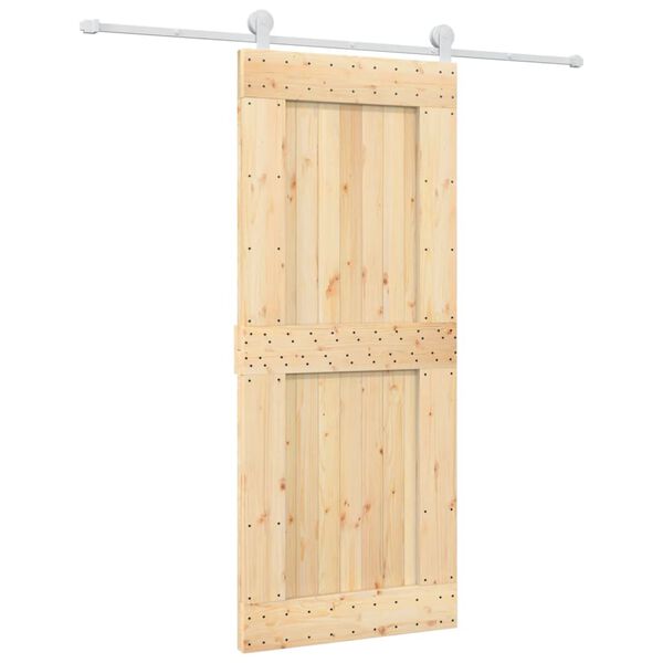 vidaXL Sliding Door with Hardware Set 85x210 cm Solid Wood Pine