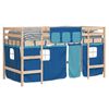 vidaXL Kids' Loft Bed with Curtains without Mattress Blue 90x200cm