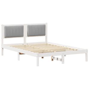 vidaXL Bed Frame with Upholstered Headboard Light Grey 135 x 190 cm