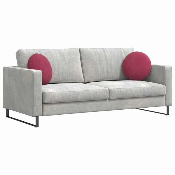 vidaXL Seat Cushions 2 pcs Wine Red &Oslash; 40 x 13 cm Velvet