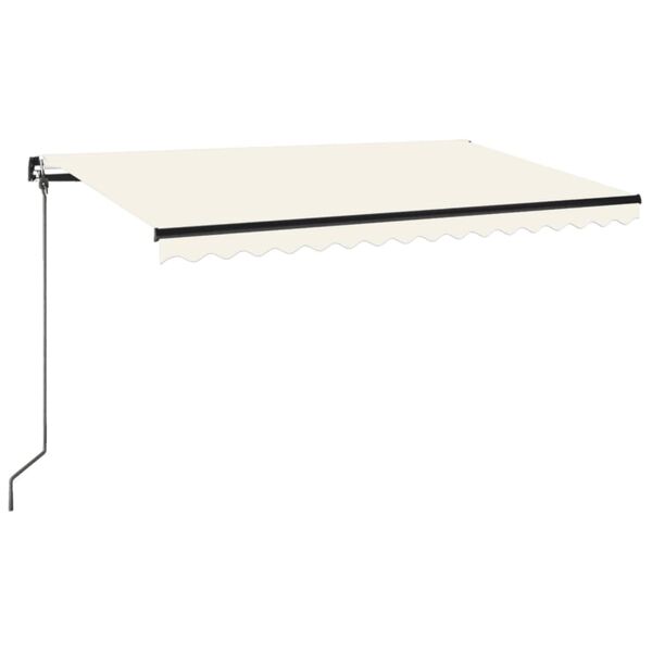 vidaXL Manual Retractable Awning with LED 450x350 cm Cream