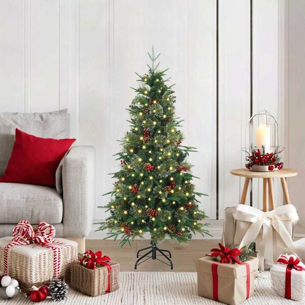 vidaXL Artificial Hinged Christmas Tree Green 120 cm PE and PVC