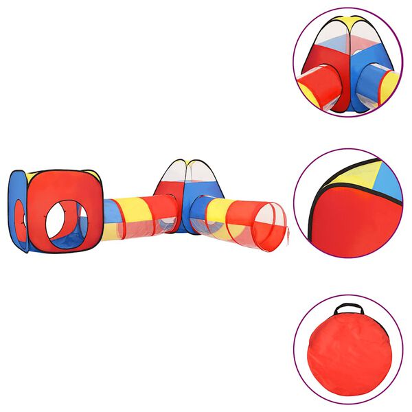 vidaXL Children Play Tent with 250 Balls Multicolour 190x264x90 cm