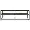 vidaXL TV Cabinet Black with Black Marble Glass 120x40x40 cm