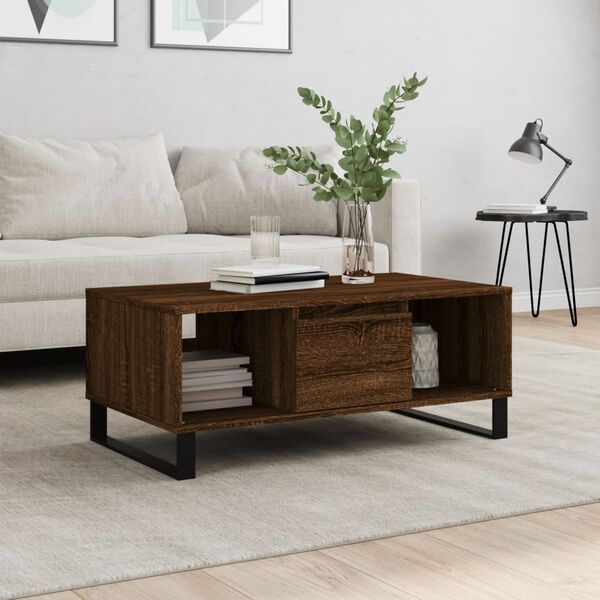 vidaXL Coffee Table Brown Oak 90x50x36.5 cm Engineered Wood