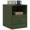 vidaXL Bedside Cabinet Olive Green 34.5x39x44 cm Steel