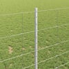 vidaXL Fence with Post Silver 1 x 25 m Steel