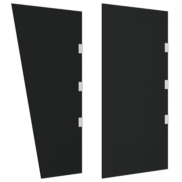 vidaXL 2 Piece Side Panels for Door Canopy Black Tempered Glass