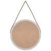 vidaXL Wall Mirror with Strap White &Oslash; 45 cm