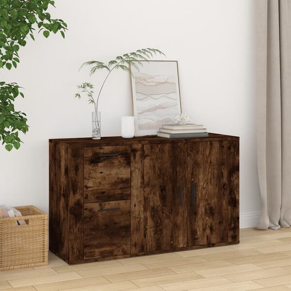 vidaXL Sideboard Smoked Oak 100x33x59.5 cm Engineered Wood