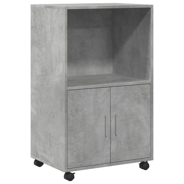 vidaXL Rolling&nbsp;Cabinet Concrete Grey 55x40x91 cm Engineered Wood