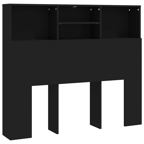 vidaXL Headboard Cabinet Black 120x19x103.5 cm