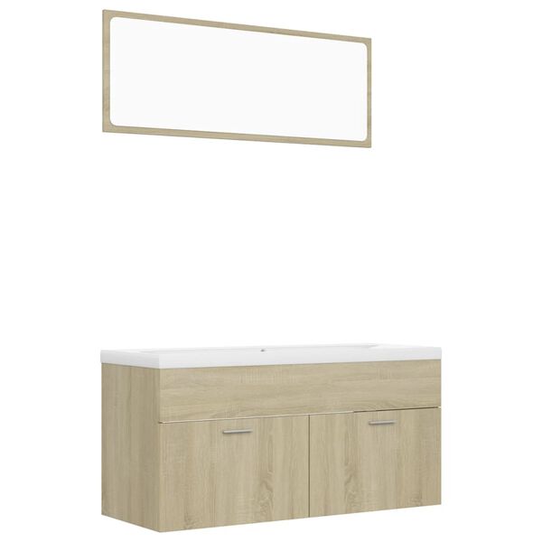 vidaXL Bathroom Furniture Set Sonoma Oak Engineered Wood
