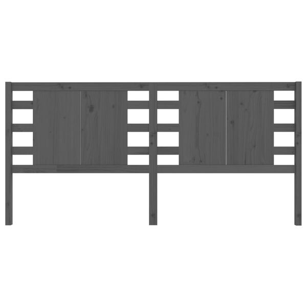 vidaXL Headboard Grey 146x4x100 cm Solid Wood Pine