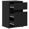 vidaXL Bedside Cabinet with LED Lights Black Engineered Wood